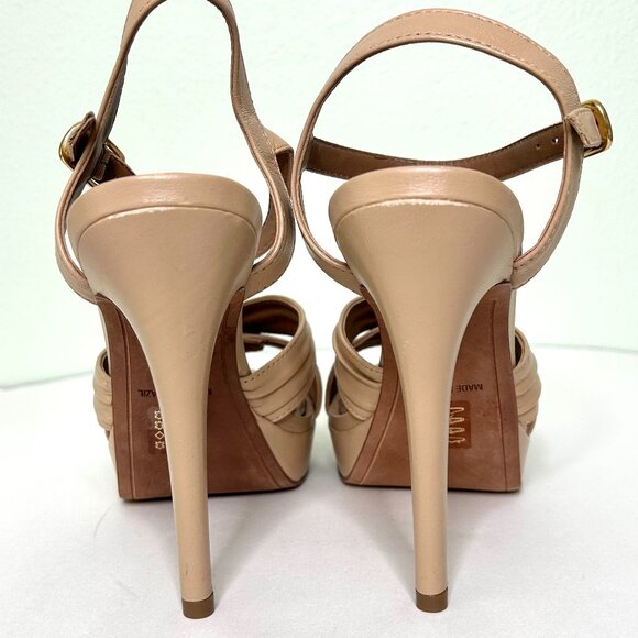 BCBG Max Azria Ravil Criss Cross Platform Sandal in Almond Size 8 *NWOB* - Picture 8 of 12